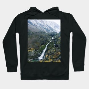 Norwegian Mountainside Waterfall Briksdalsbreen Hoodie